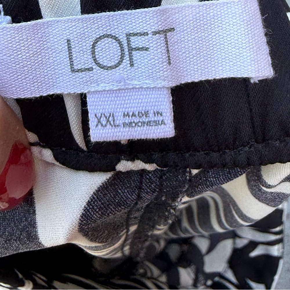 Loft Black and White Patterned Pant Size XXL - Picture 15 of 15